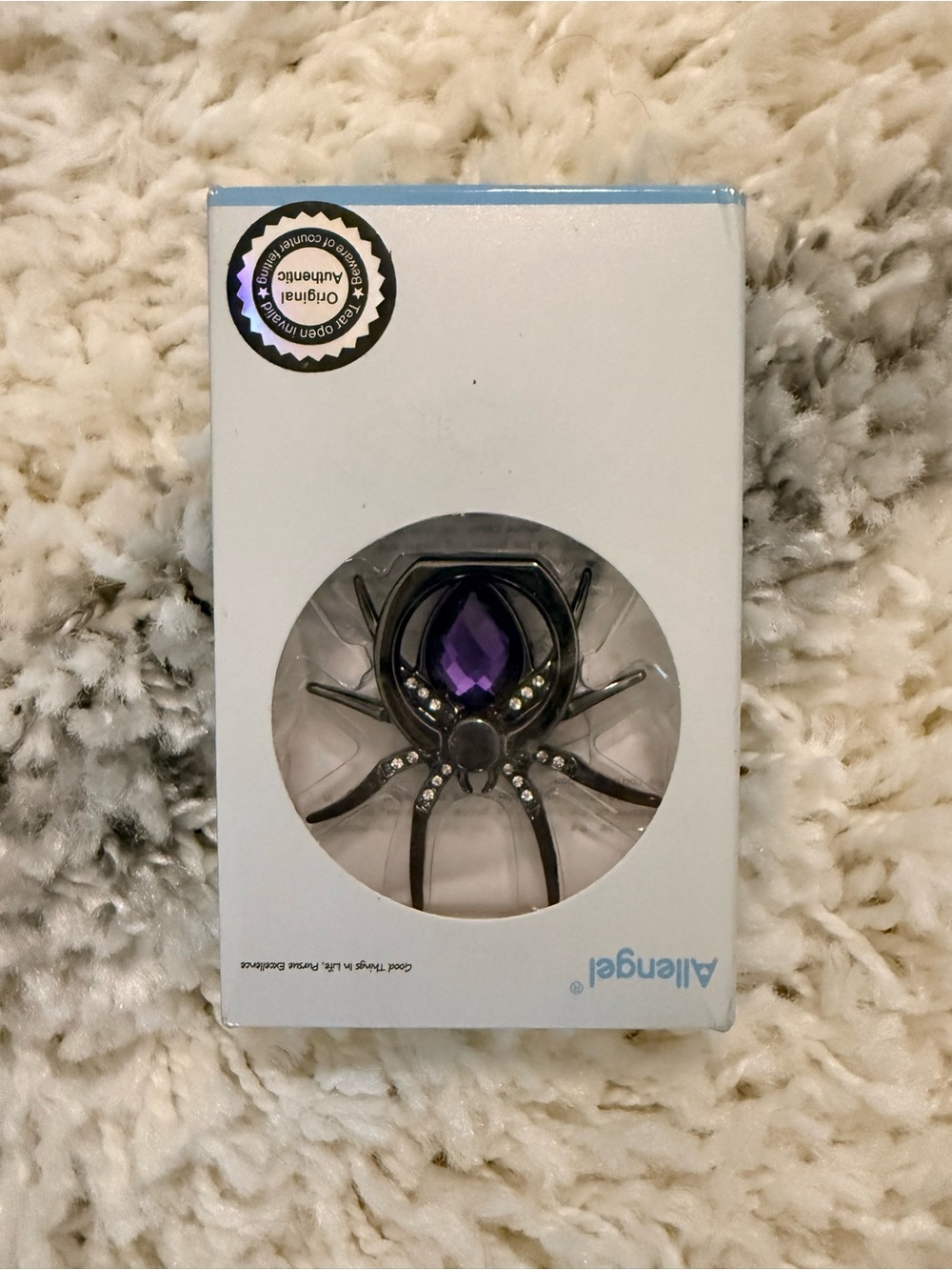 Purple Gem Spider Phone Ring Holder